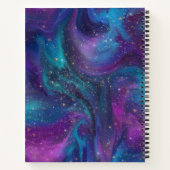 宇宙インク |ターコイズブルーパープル銀河系星雲 ノートブック (裏面)