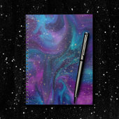 宇宙インク |ターコイズブルーパープル銀河系星雲 ノートブック