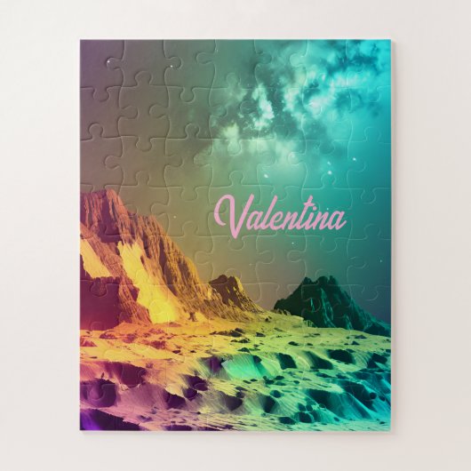 宇宙インジゴ惑星の驚くべき宇宙のイメージ ジグソーパズル (縦)