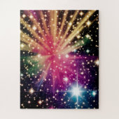 宇宙インディゴの星々が広大のまわりにな宇宙を踊る ジグソーパズル (縦)