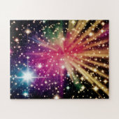 宇宙インディゴの星々が広大のまわりにな宇宙を踊る ジグソーパズル (横)