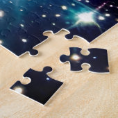 宇宙インディゴの星々が広大のまわりにな宇宙を踊る ジグソーパズル (側面)