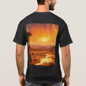 宇宙インパクト – 重力スタイル流星シャワーティー Tシャツ (裏面)