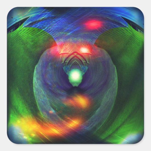 宇宙ウォーズ/餌食抽象芸術のバードシール スクエアシール (正面)