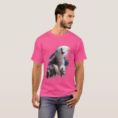 宇宙ウルフコズムンスローウルフアットムーンハウリング Tシャツ (正面フル)