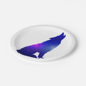 宇宙ウルフハウリング-背景色の選択 ペーパープレート (アングル)