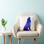 宇宙ウルフハウリング – 背景色を選択 クッション (椅子)