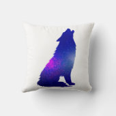 宇宙ウルフハウリング – 背景色を選択 クッション (裏面)