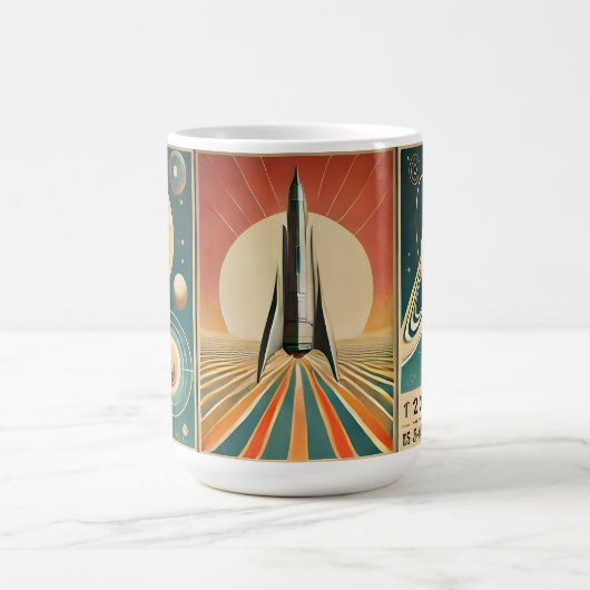 宇宙エイジアート宇宙時間カレンダー コーヒーマグカップ (中央)