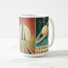 宇宙エイジアート宇宙時間カレンダー コーヒーマグカップ