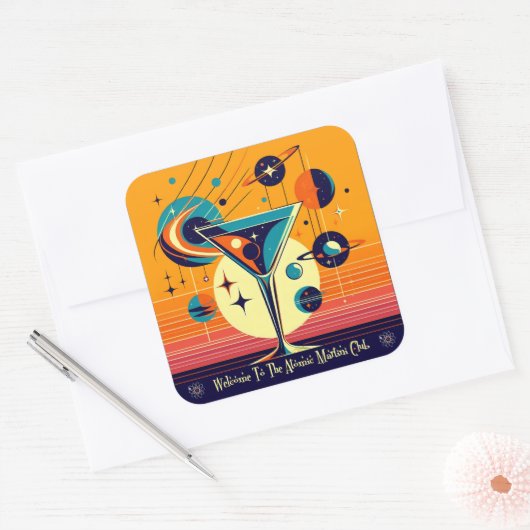 宇宙エイジウェルカムトゥーザアトミック・マルティニクラブ スクエアシール (封筒)