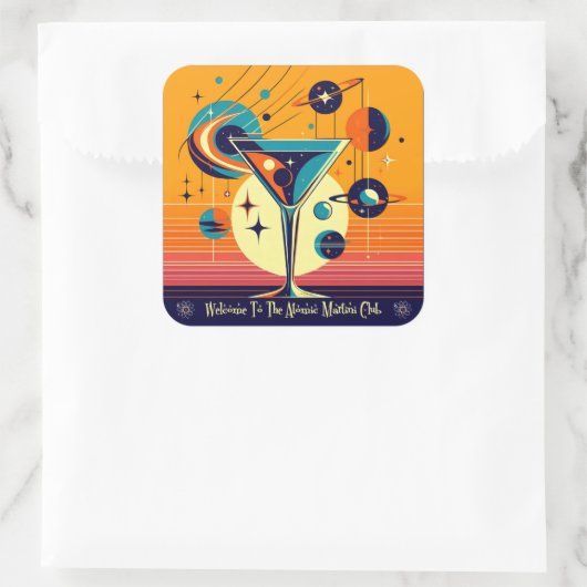 宇宙エイジウェルカムトゥーザアトミック・マルティニクラブ スクエアシール (バッグ)