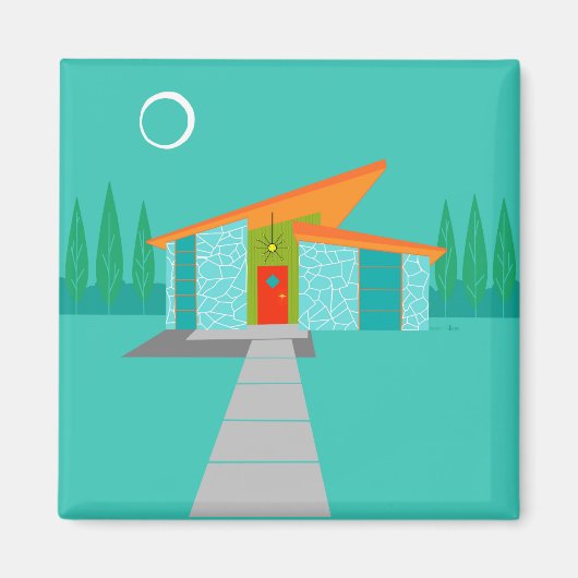 宇宙エイジカートゥーンハウススクエアマグネット マグネット (正面)