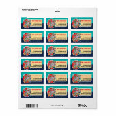 宇宙エイジサンタクリスマスカード住所 シール (フルシート)