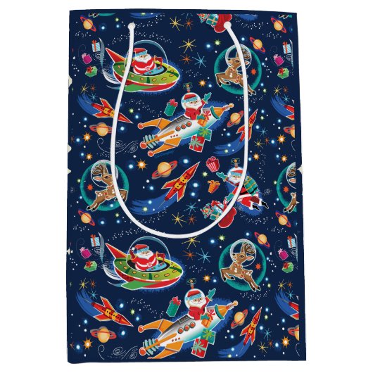宇宙エイジサンタクリスマス抱き枕 ミディアムペーパーバッグ (正面)