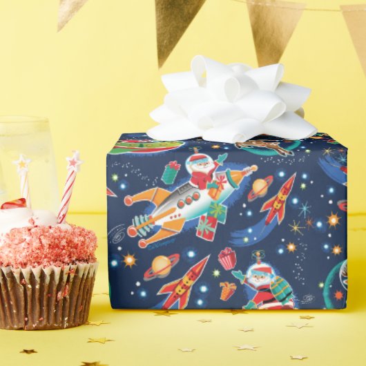 宇宙エイジサンタクリスマス ラッピングペーパー (誕生日パーティー)