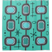 宇宙エイジジオメトリックアートアクアマリン シャワーカーテン (正面)