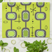 宇宙エイジジオメトリックアートチャートルーズグリーン キッチンタオル (折り畳み)