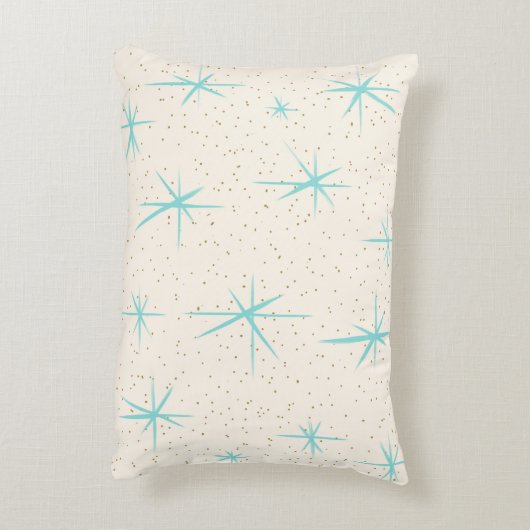 宇宙エイジターコイズスターバストアクセント枕 アクセントクッション (裏面(縦))