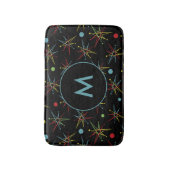 宇宙エイジ原子レトロドットカスタムカラーズモノグラム バスマット (正面縦)