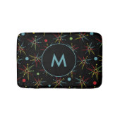 宇宙エイジ原子レトロドットカスタムカラーズモノグラム バスマット (正面)