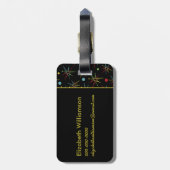 宇宙エイジ原子レトロドットカスタムカラー荷物T ラゲッジタグ (裏面縦)