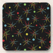宇宙エイジ原子レトロドットカスタムカラー コースター (正面)