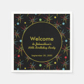 宇宙エイジ原子レトロドットカスタムカラー スタンダードカクテルナプキン (正面)