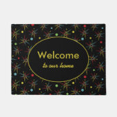 宇宙エイジ原子レトロドットカスタムカラー ドアマット (正面)