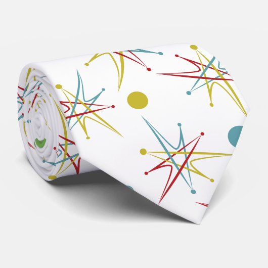 宇宙エイジ原子レトロドットカスタムカラー ネクタイ (ロール)