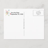 宇宙エイジ原子レトロドットカスタムカラー ポストカード (裏面)