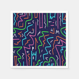 宇宙エイジ迷路抽象芸術プリント スタンダードカクテルナプキン
