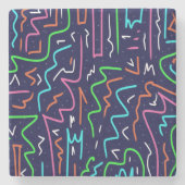 宇宙エイジ迷路抽象芸術プリント ストーンコースター (正面)