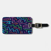 宇宙エイジ迷路抽象芸術プリント ラゲッジタグ (正面横)
