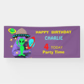 宇宙エイリアンおもしろいキッズカワイイパーティー 横断幕 (横)