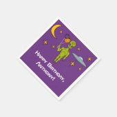 宇宙エイリアンと惑星バルーン誕生日パーティー スタンダードカクテルナプキン (角)