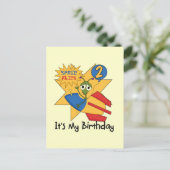 宇宙エイリアンの2歳誕生日Tシャツとギフト ポストカード (スタンド正面)