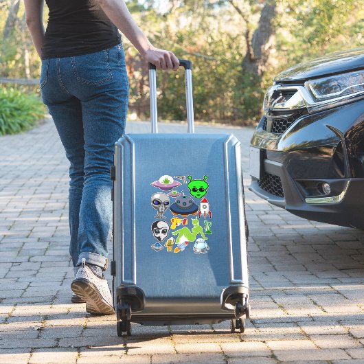 宇宙エイリアンはufoクリップアートコラージュシートを無料で購入 シール (スーツケースインサイチュ)