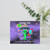 宇宙エイリアンをテーマにした子どもたちに感謝はがき ポストカード (スタンド正面)