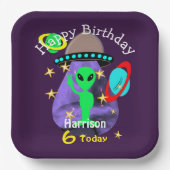 宇宙エイリアンアウタースペースカウト子供の誕生日パーティーP ペーパープレート (正面)