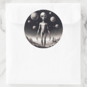 宇宙エイリアンインSFイラストレーションClasi ラウンドシール (バッグ)