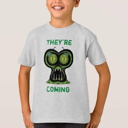 宇宙エイリアンキッズハンズコンフォートブレンド®スウェットシャツ Tシャツ (正面)