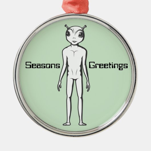 宇宙エイリアンサイフィクリスマス メタルオーナメント (正面)