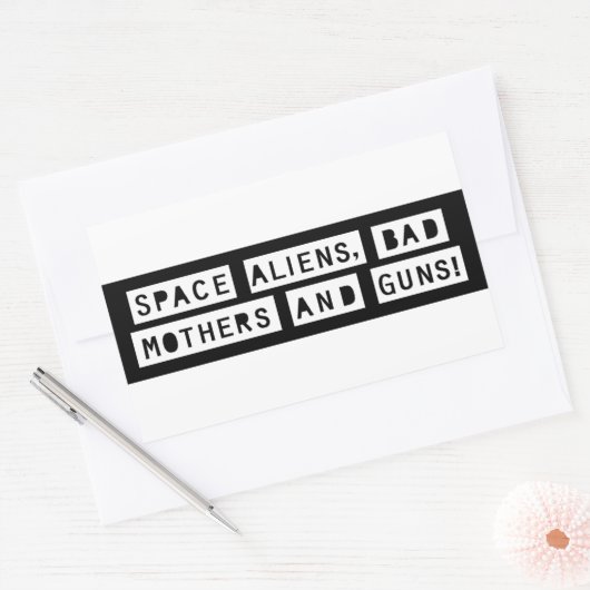 宇宙エイリアンバッド・マザーズ・アンド・ガン!シール 長方形シール (封筒)