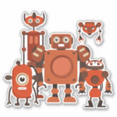 宇宙エイリアンロボット ビニールステッカー シール (正面)