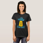 宇宙エイリアン宇宙船エイリアンキャット宇宙船 Tシャツ (正面フル)