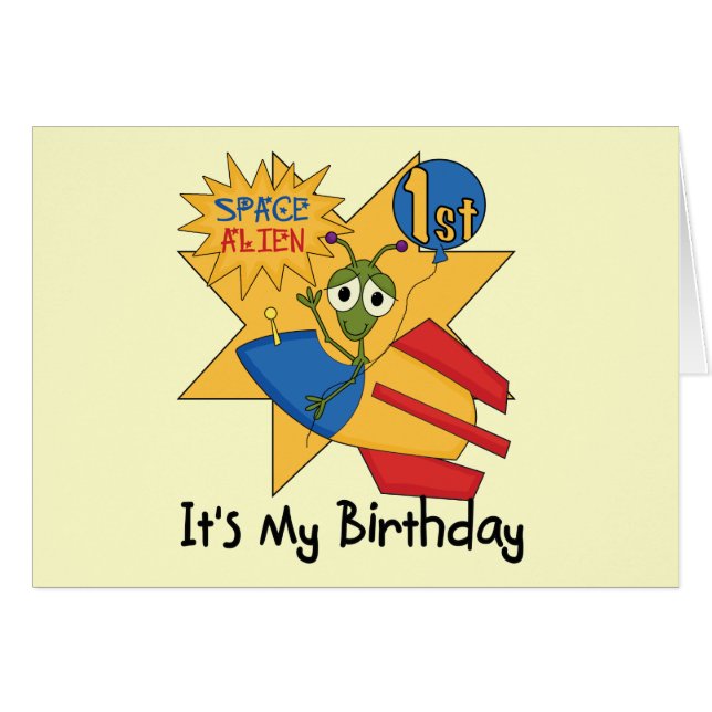 宇宙エイリアン第1誕生日Tシャツとギフト (正面横)