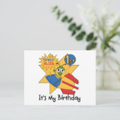 宇宙エイリアン第1誕生日Tシャツとギフト ポストカード (スタンド正面)