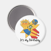 宇宙エイリアン第1誕生日Tシャツとギフト マグネット (正面/裏面)