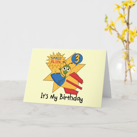 宇宙エイリアン第3期Tシャツとギフト カード (黄色い花)